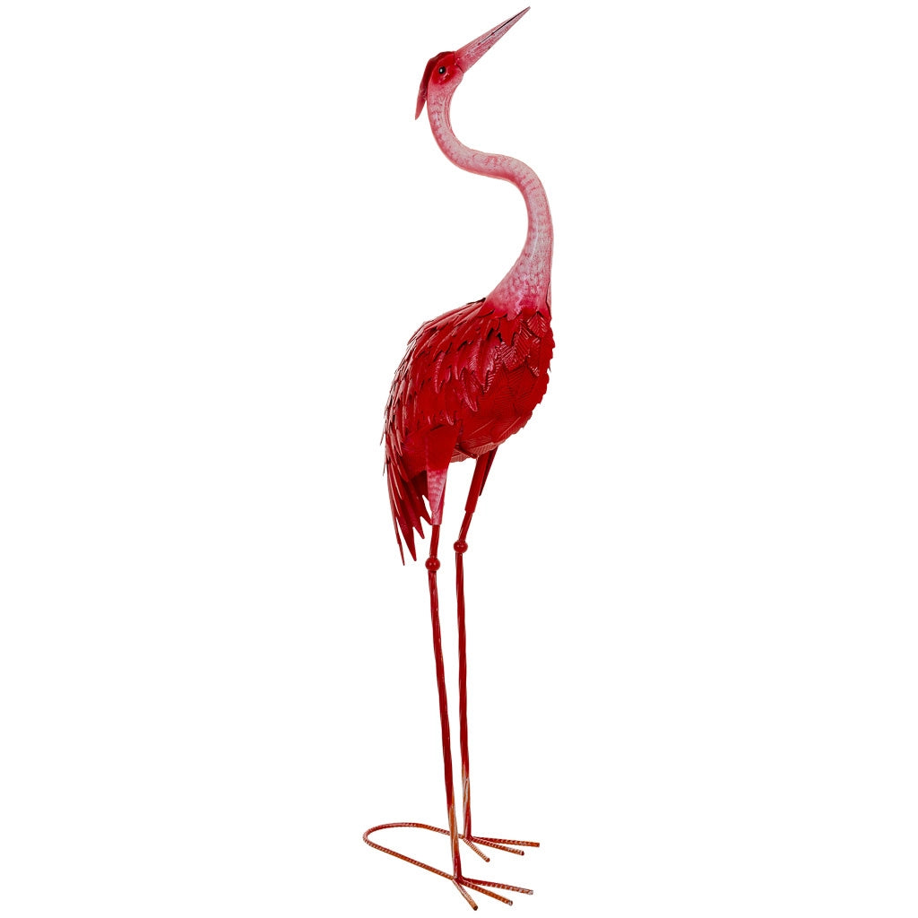 Figura decoración de metal roja 26x20x92h cm