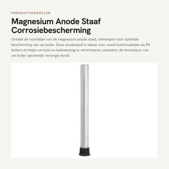 Anodo in Magnesio - 1,9 cm NPT - Resistente - Protezione contro la Corrosione - Adatto per Caldaie - Lega di Magnesio Ecologica