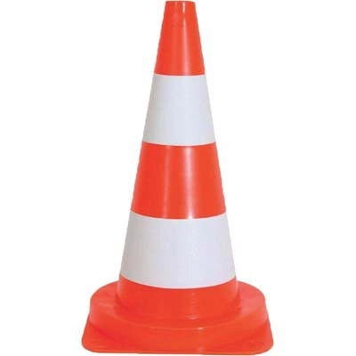 CONO STRADALE - PE BIANCO/ARANCIO H.CM 50- 2 pezzi