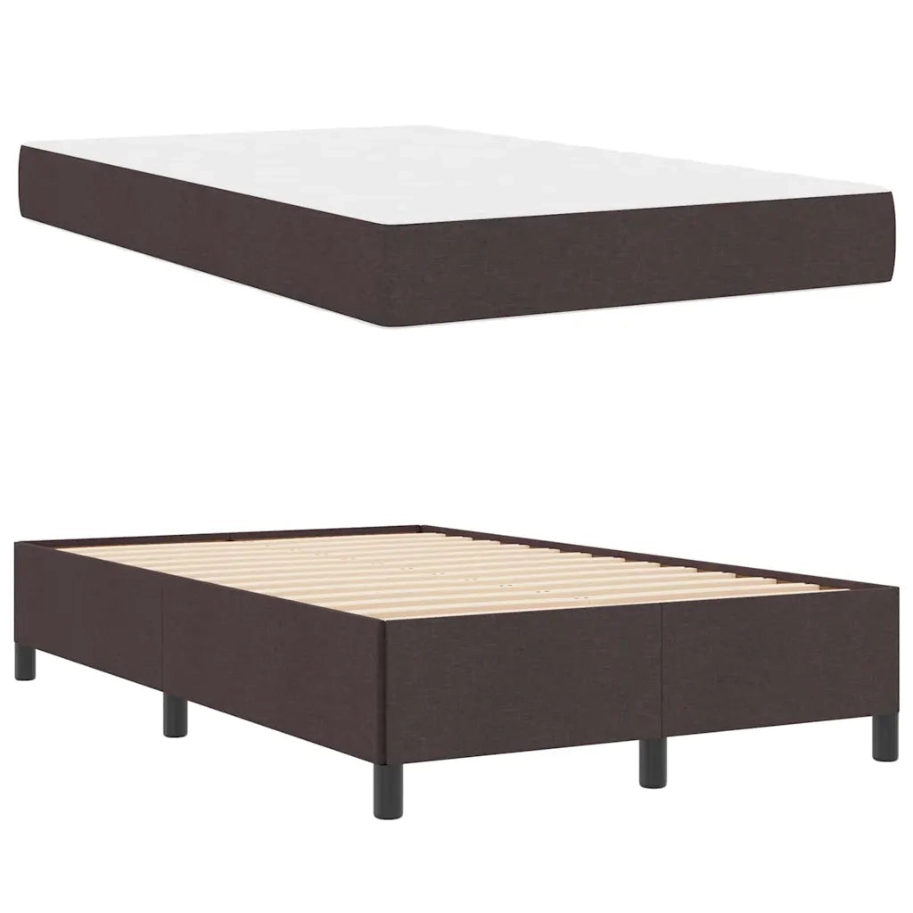 Letto a molle Marrone Scuro 120 x 190 cm Tessuto