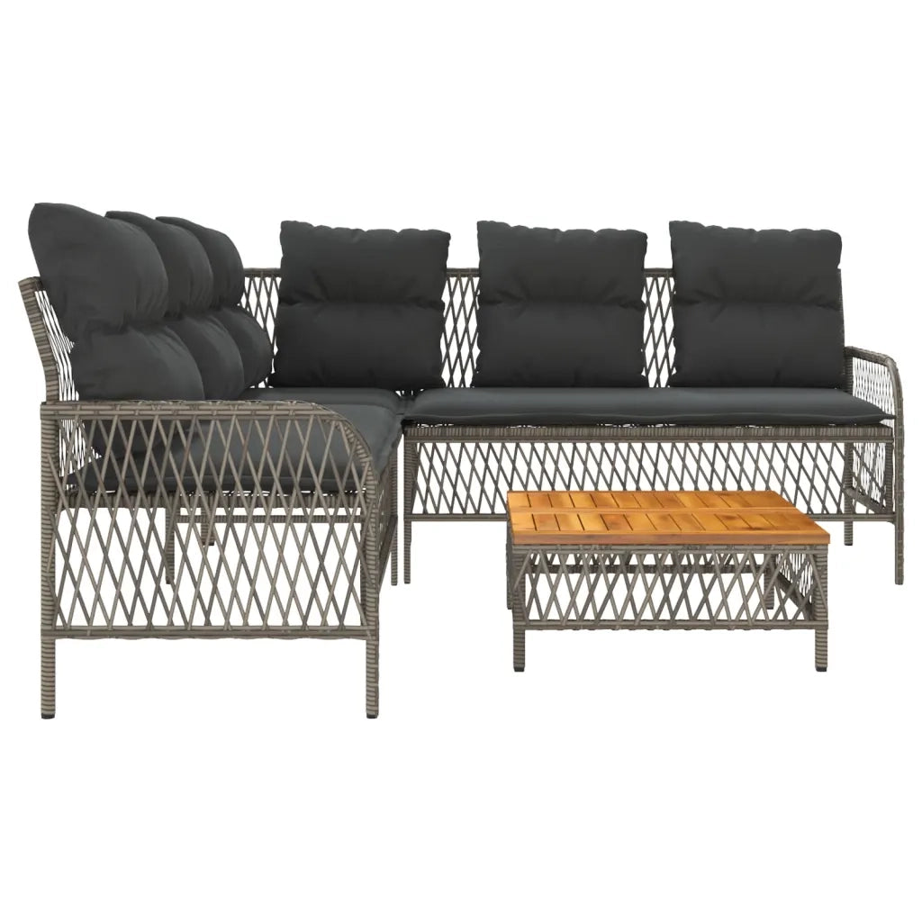 Set Divano da Giardino 2 pz con Cuscini Grigio in Polyrattan 368734