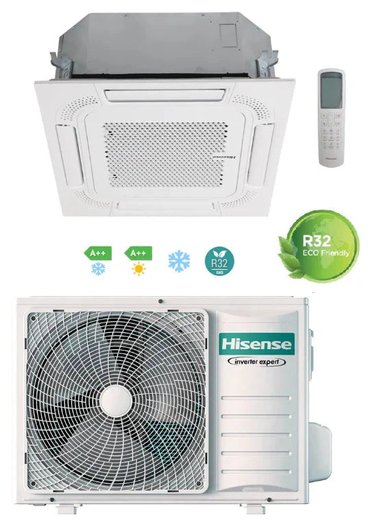 Climatizzatore Hisense Inverter Cassetta 24000 BTU ACT71UR4RJC8 + AUW71U4RK8, Classe A++/A+, Wi-Fi Opzionale, R32