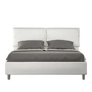Letto matrimoniale con rete imbottito 160x190 similpelle bianco Sleeper