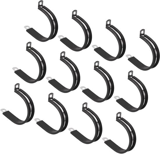 Cavi con cerniera in acciaio inossidabile rivestito di gomma, dotati di supporto a forma di "U" per cavi in rilievo, con 12 pezzi, dimensione 44mm.