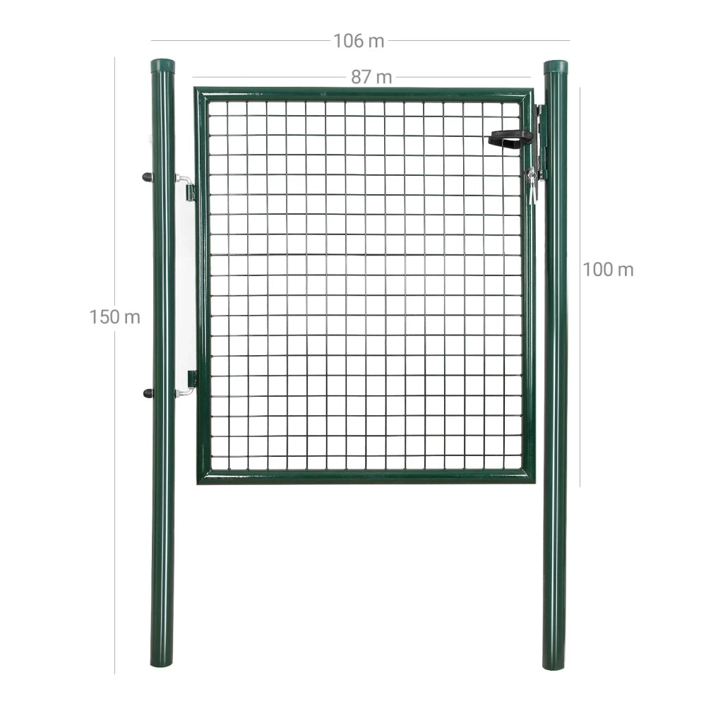 Kit completo cancello in rete per orto in acciaio zincato 106 x 6 x 150 cm con serratura 12_0001946