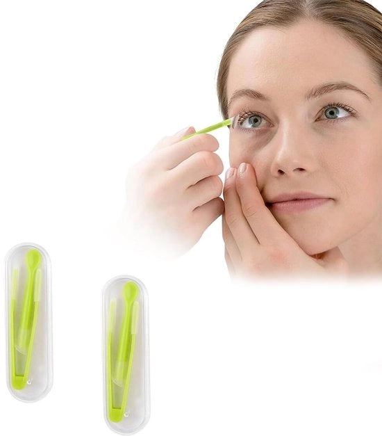 Set di lenti a contatto - Accessori per lenti a contatto - Sostenibile e sicuro - Formato compattibile - Pinza e spazzola - Assistenza per l'inserimento e l'estrazione