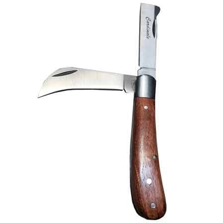 COLTELLO DA INNESTO DOPPIA LAMA MANICO LEGNO CARDINALE 16,5 cm - CARDINALEYPP