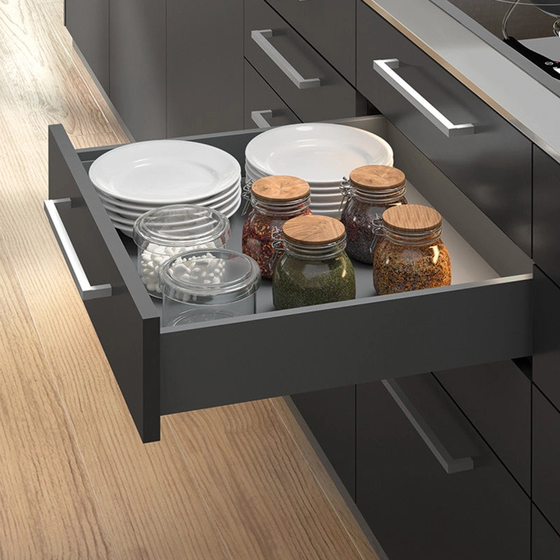 Cassetto esterno Vertex con regolazione 3D altezza 131mm, 40kg, profondità 450mm, Acciaio, Verniciato bianco