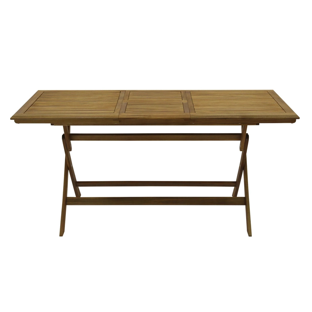 Tavolo pieghevole allungabile Lera (100/140x70x76 cm), in acacia, da esterno