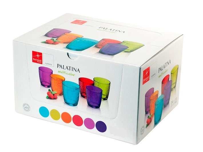 Bicchieri palatina cl 32 colori assortiti, confezione 6 pezzi