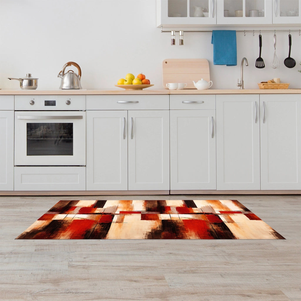 Tappeto da cucina antiscivolo, antimacchia passatoia multiuso 50x600 - Urban Rosso