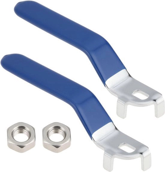 Manubrio a goccia - 10x6mm - Meccanismo a quarto di giro - Viti M10 - DN25 - 2 pezzi - Adatto per manubrio a goccia - Grigio - Manubrio a goccia con maniglia