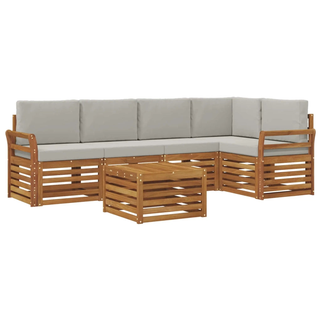 Set divano sezionale con cuscino 6 pcs Grigio Naturale e Chiaro 3374851