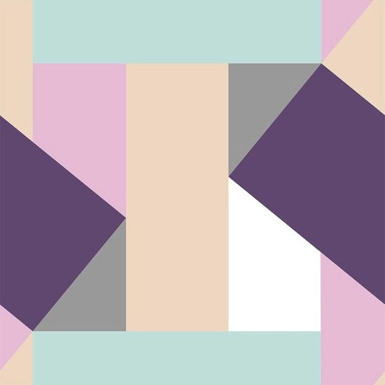 Tessuto Decorativo Geometrico - Disegno Abstract Moderno - 1 pezzo - Pastello Viola - 44,5 cm x 300 cm