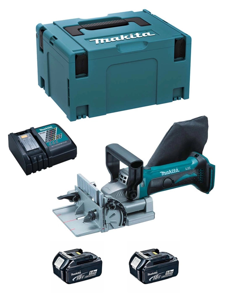 Fresatrice Intestatrice MAKITA DPJ180RTJ (2 x 5,0 Ah + DC18RC + MAKPAC 3)
