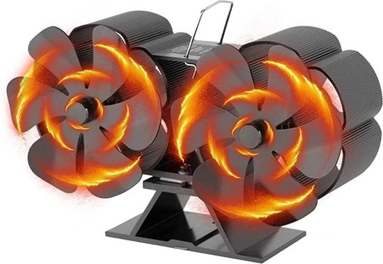 Ventilatore per camino silenzioso - distribuzione efficiente del calore - amichevole con l'ambiente - 12 pezzi