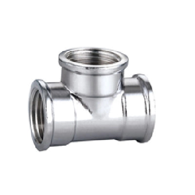 TEE FFF IN OTTONE CROMO IBP- 3/8 -CONF- FAIDF- pezzi 1