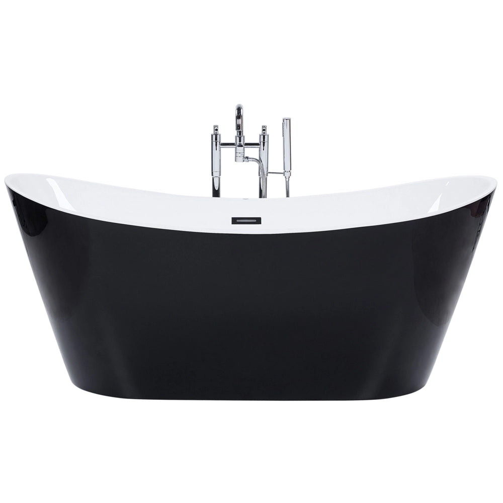 Vasca da bagno nera con argento sanitario acrilico singolo 180 x 78 cm autoportante moderno
