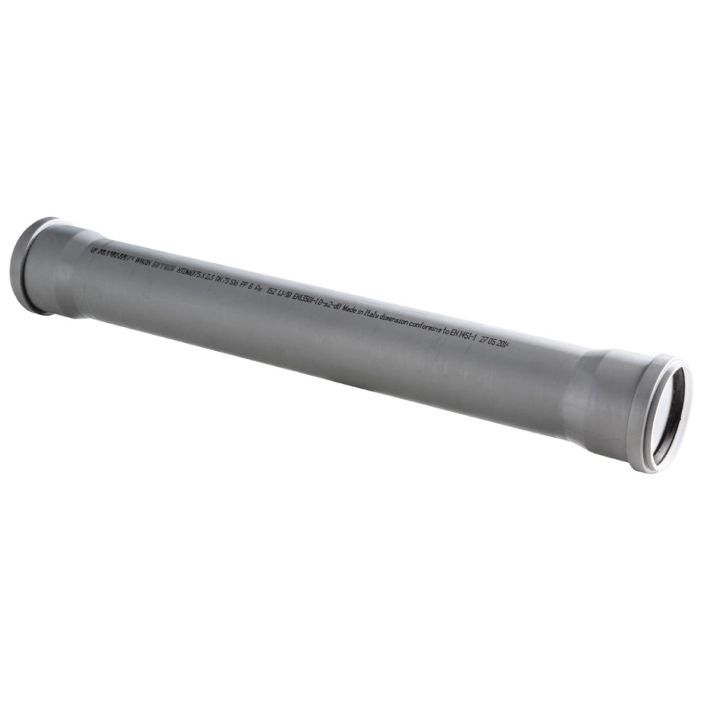 TUBO 2 BICCHIERI AD INNESTO IN PP CON GUARNIZIONE SERIE ED TECH - ø75 MT 1  - WAV