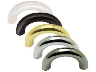MANIGLIE PER MOBILI AD ARCHETTO FISSE IN ZAMA- - interfori mm.32 colore oro lucido - 10 pezzi