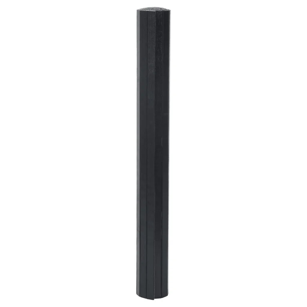 Tappeto Rettangolare Nero 60x100 cm in Bambù 376708