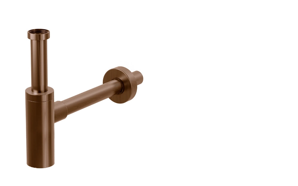 Sifone per lavabo e bidet del bagno, modello minimal in acciaio inox 304 - cromato Colore: Copper metal spazzolato PVD