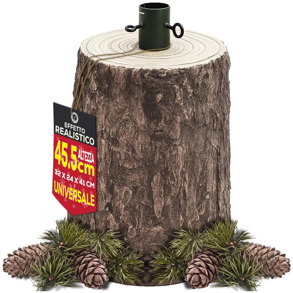 Base Supporto Albero di Natale Tronco Natalizio Attacco Universale Altezza 46 cm