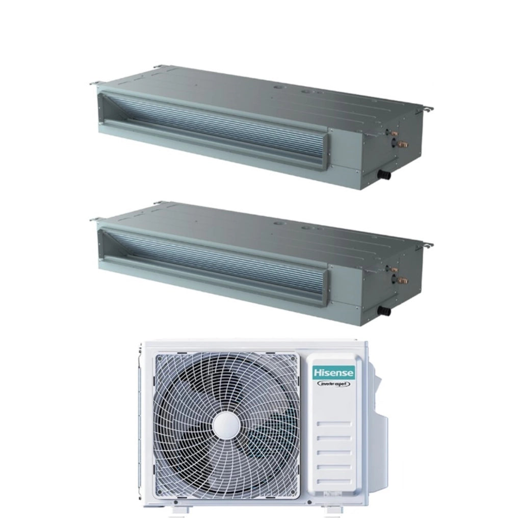 Climatizzatore Condizionatore Hisense Dual Split Inverter Canalizzato Canalizzabile 9+9 con 2AMW52U4RXC R-32 Wi-Fi Optional 9000+9000 Con Telecomando di Serie