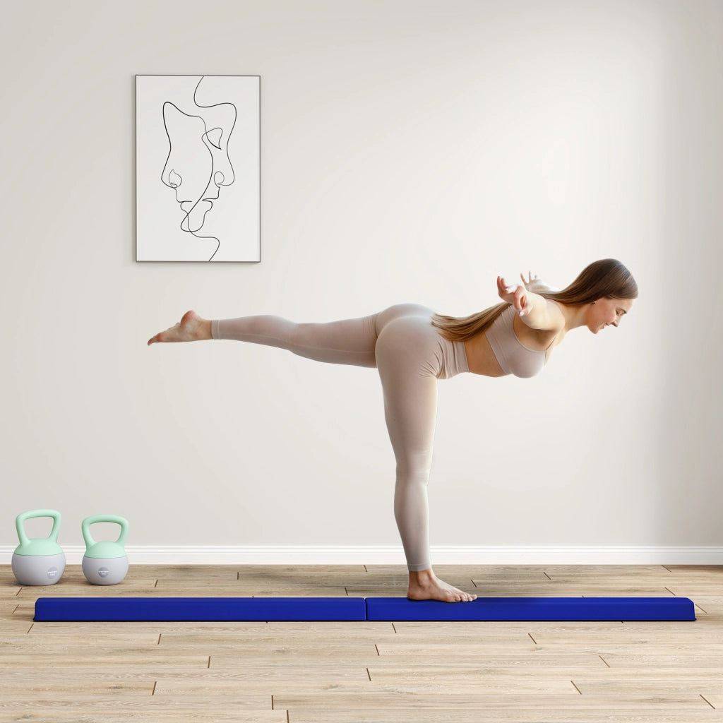 Trave di equilibrio pieghevole da 236 cm, trave da ginnastica portatile, trave di equilibrio antiscivolo, trave per ginnastica ed equilibrio fino a