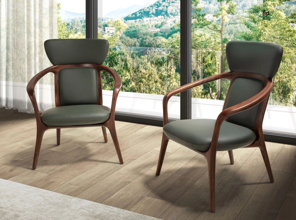 Poltrona in similpelle verde scuro