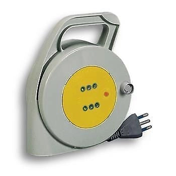 Fanton FME01203 PUMA Avvolgicavo 10 m 3x1 mm² con Spina S11 2 Prese P11 e Disgiuntore colore Grigio