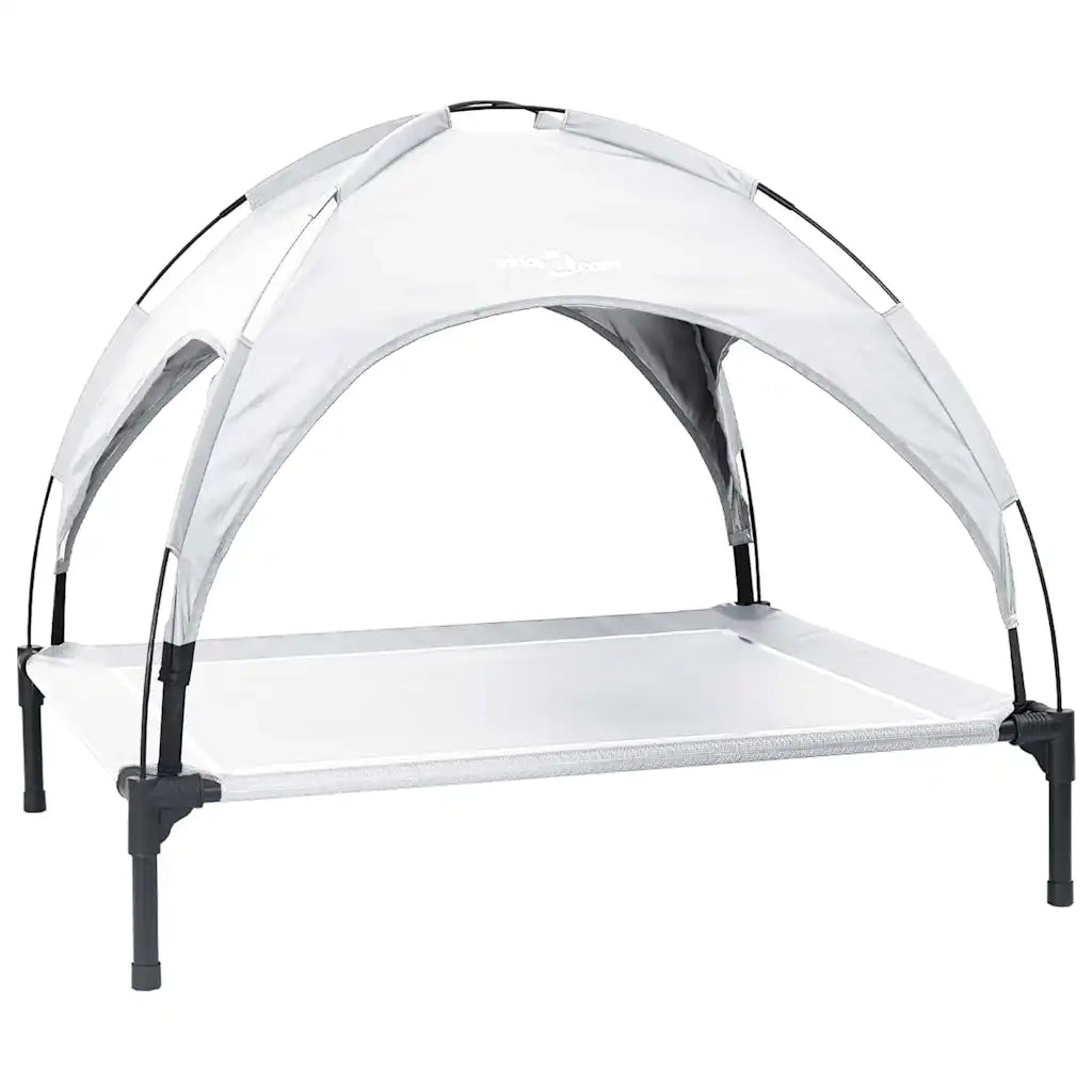 Letto per Cani Grigio Argento 104 x 86 x 84,5 cm Acciaio 42008196