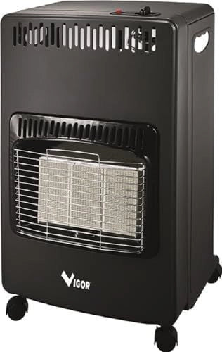Vigor 9792005 Spectrum Stufa ad Infrarossi 4200 W con 3 Piastre Ceramiche Accensione Piezoelettrica Protezioni ODS e Termocoppia colore Nero