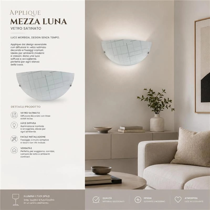 PAMELA APPLIQUE DA PARETE E27  CON 1 LUCE