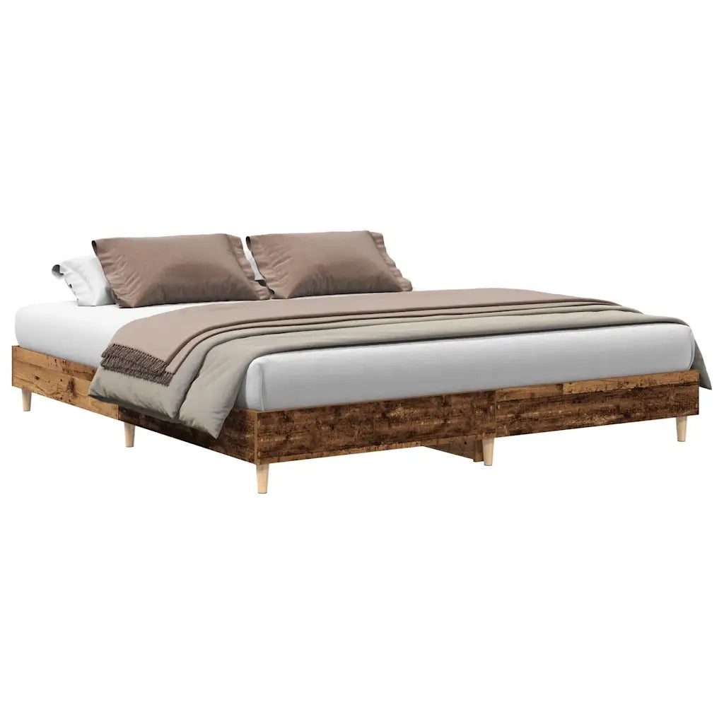 Letto matrimoniale | Letto per adulti | Giroletto senza Materasso Legno Antico 180x200 cm in Truciolato