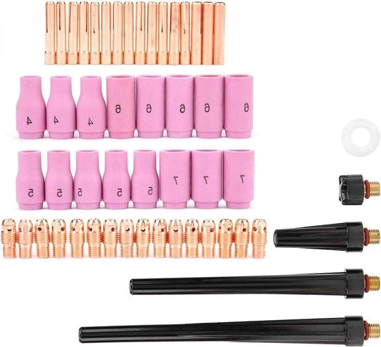 Kit di corpo collet - Lente di gas TIG Nozzle Kit professionale - Kit di lastoort 53 pezzi multifunzionale pratico per WP-9 20 25 - Attrezzature per la saldatura.