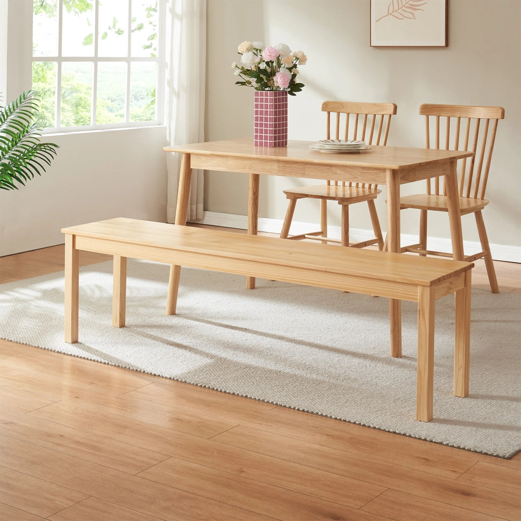 Panca da Tavolo Pranzo Trerunulu in Legno di Pino 160 x 35 x 45 cm - Naturale [en.casa]