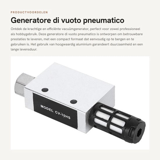 Generatore di vuoto a pistoni - Pneumatico - CV-10HS - Silenziatore - Compattato - Sostenibile - Pompaggio di vuoto
