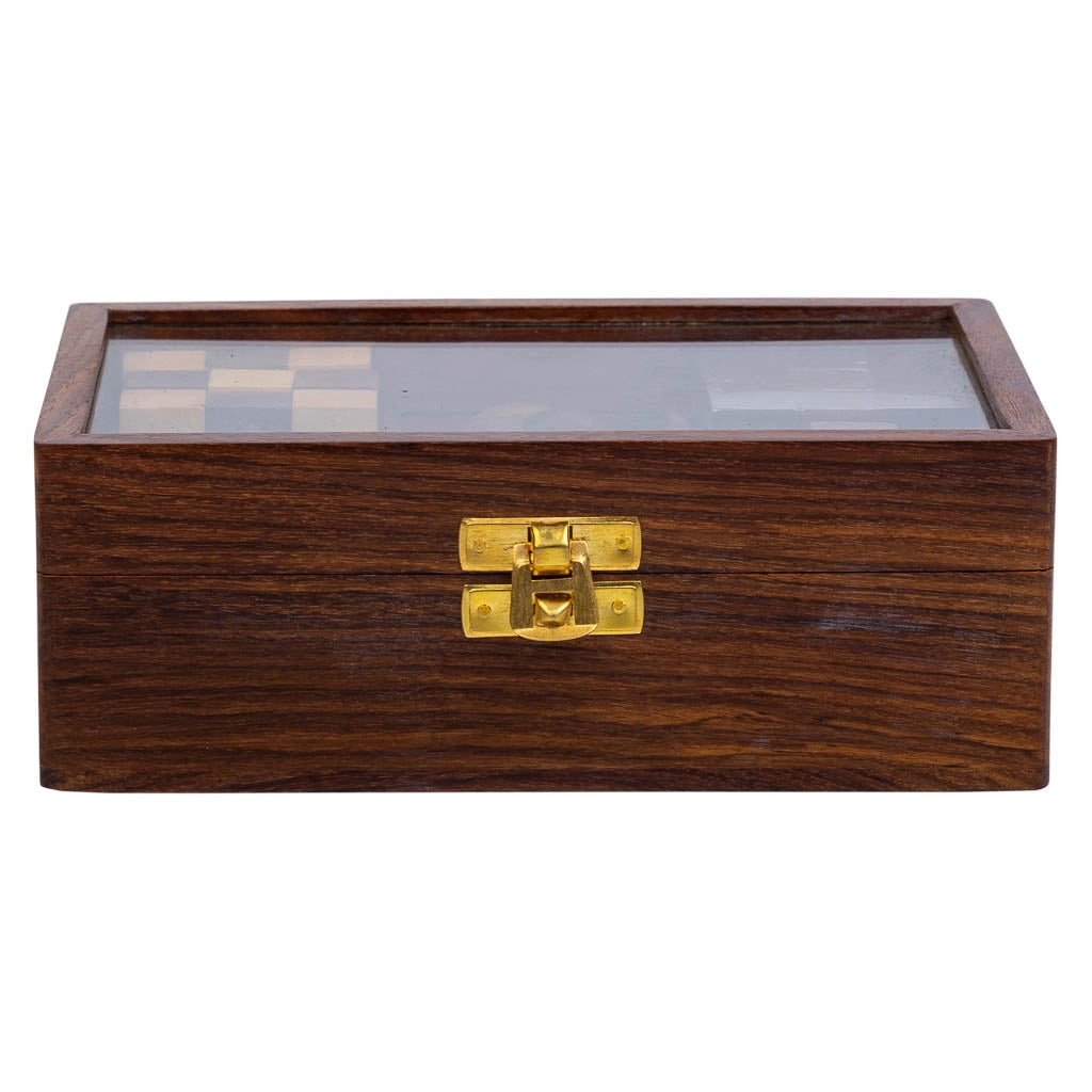 Set 6 puzzle scatola legno marrone 17.5x12x6h cm