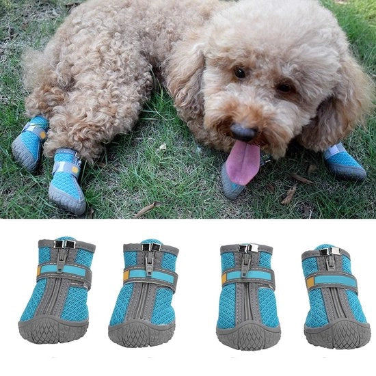 Scarpe per cani - Ademend - Antiscivolo - Blu di lago - Protezione dalle intemperie - Prevenzione delle lesioni - Adatti a cani di piccola e media taglia