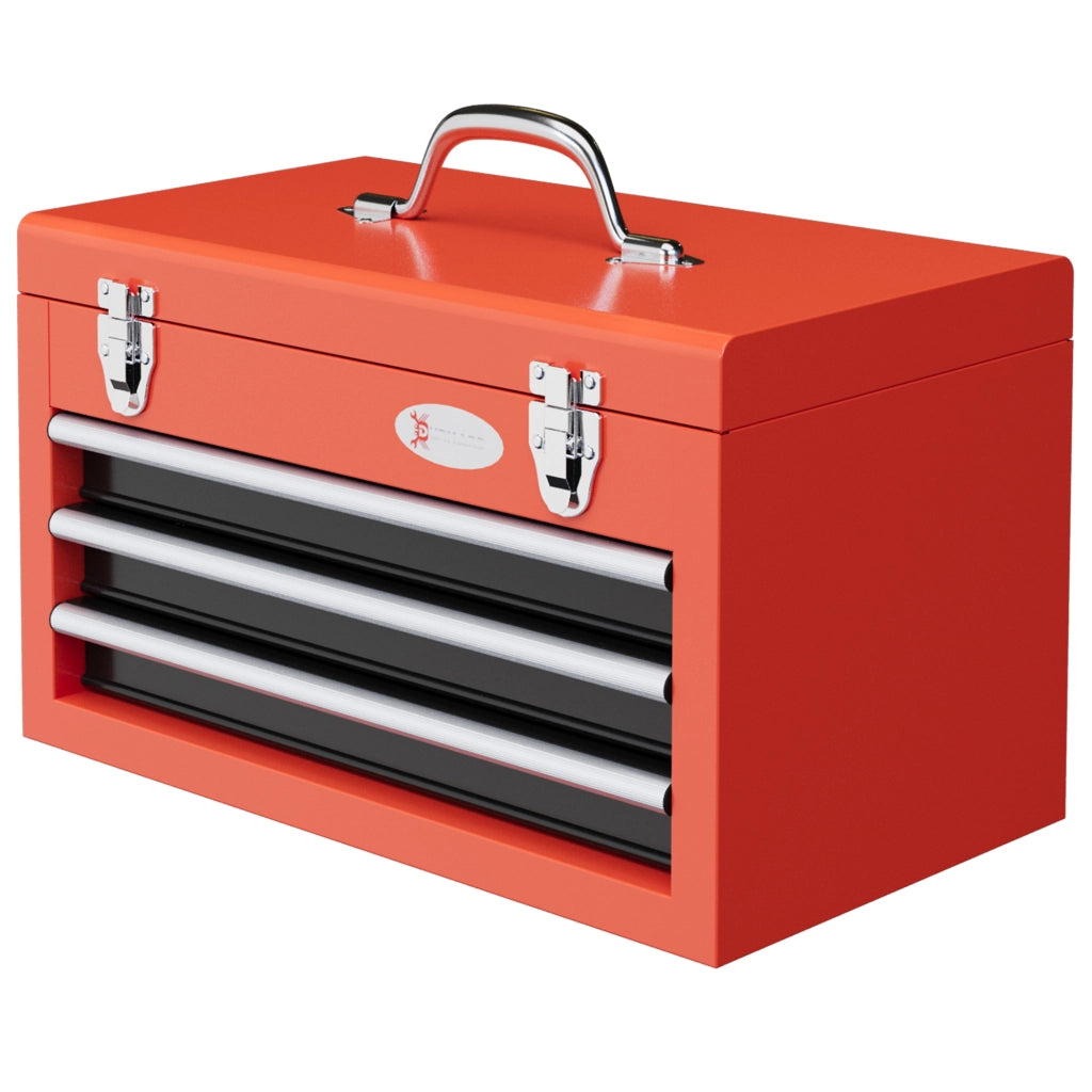 Cassettiera Porta Attrezzi ¨C Xylo ¨C Acciaio Rosso con Maniglia 3 Cassetti 45x24x27cm