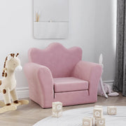 Divano Letto per Bambini Rosa in Morbido Peluche