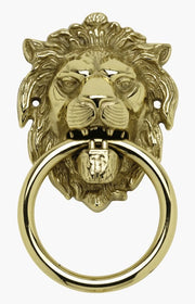 BATTENTE OTTONE LEONE C/ANELLO 155 MM ANTICATO- BENINI- 2,0 pz