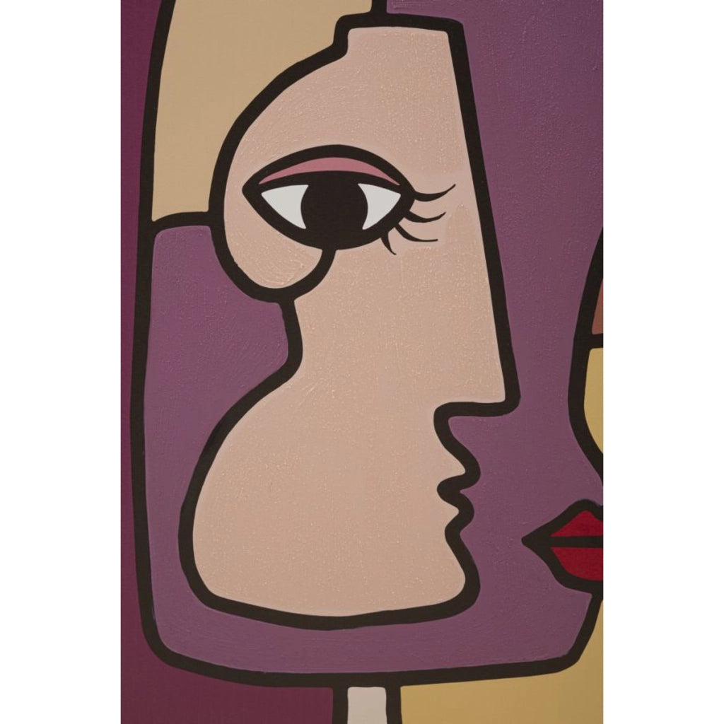 Stampa su Tela Viso 13, Multicolore, Legno, 60x3x90 cm