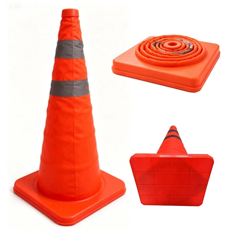 Cono stradale pieghevole, paletto di segnalazione riflettente per parcheggi, 45 cm
