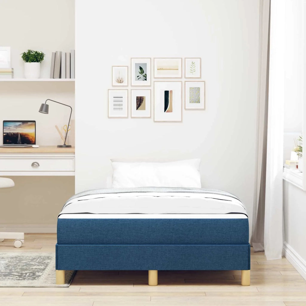 Letto a molle con materasso Blu 120 x 200 cm Tessuto