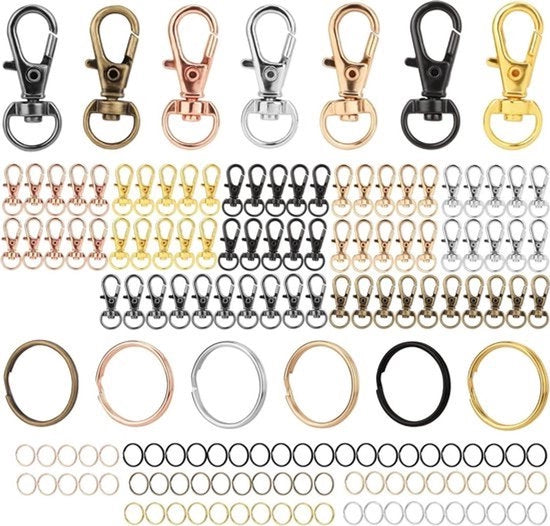 Accessori per chiavi - DIY creazione - Metallo - Accessori per porta chiavi - Creare porta chiavi - Anelli di allacciamento - Adatto per porte chiavi - Diverse colori - 140 pezzi