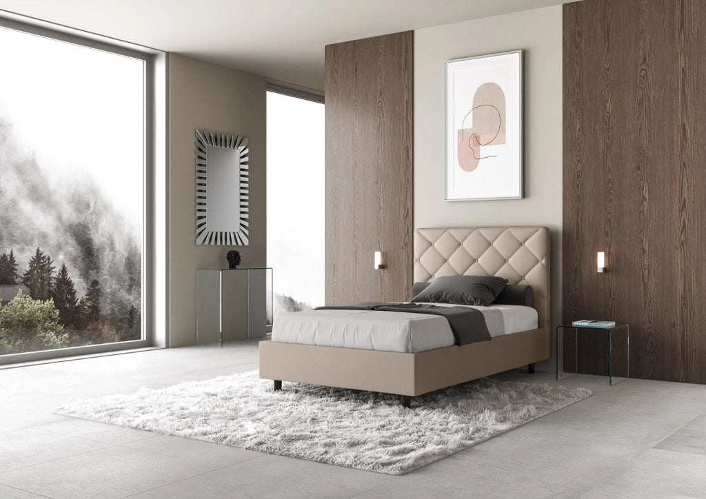 Letto 1 Piazza e Mezzo 120x210 cm con Rete e Contenitore Priya Tortora