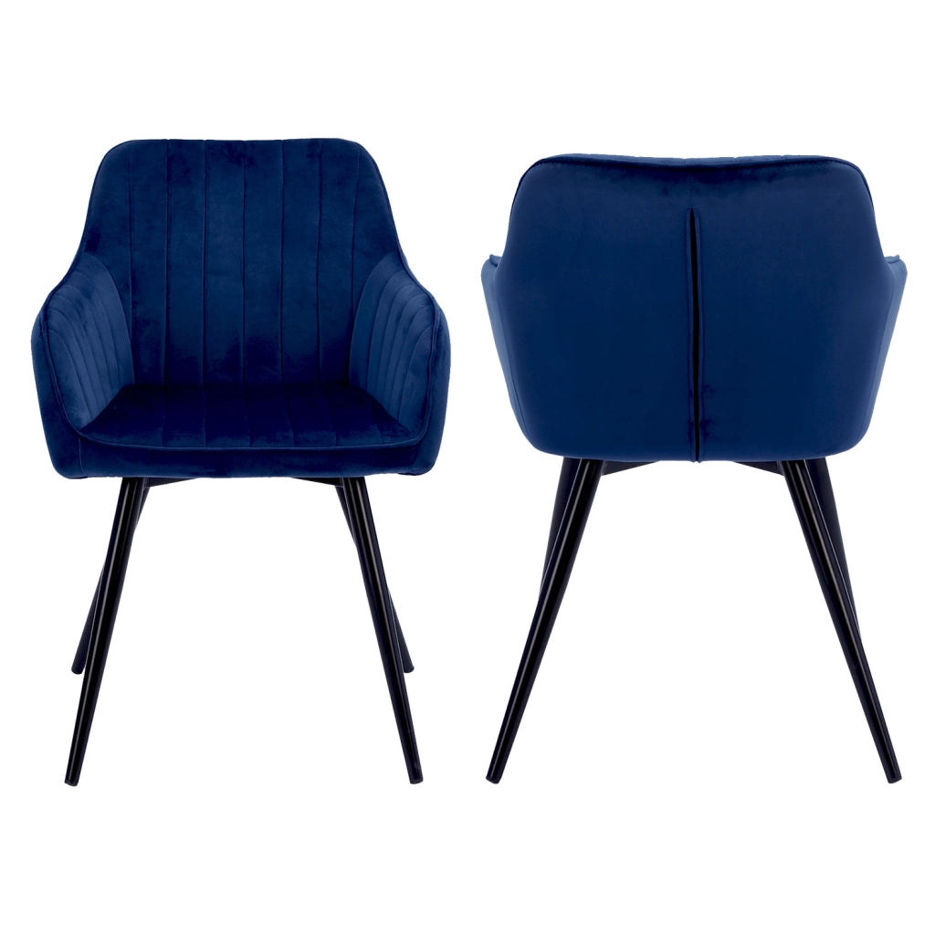 Set di 2 sedie in velluto blu BERTILLE
