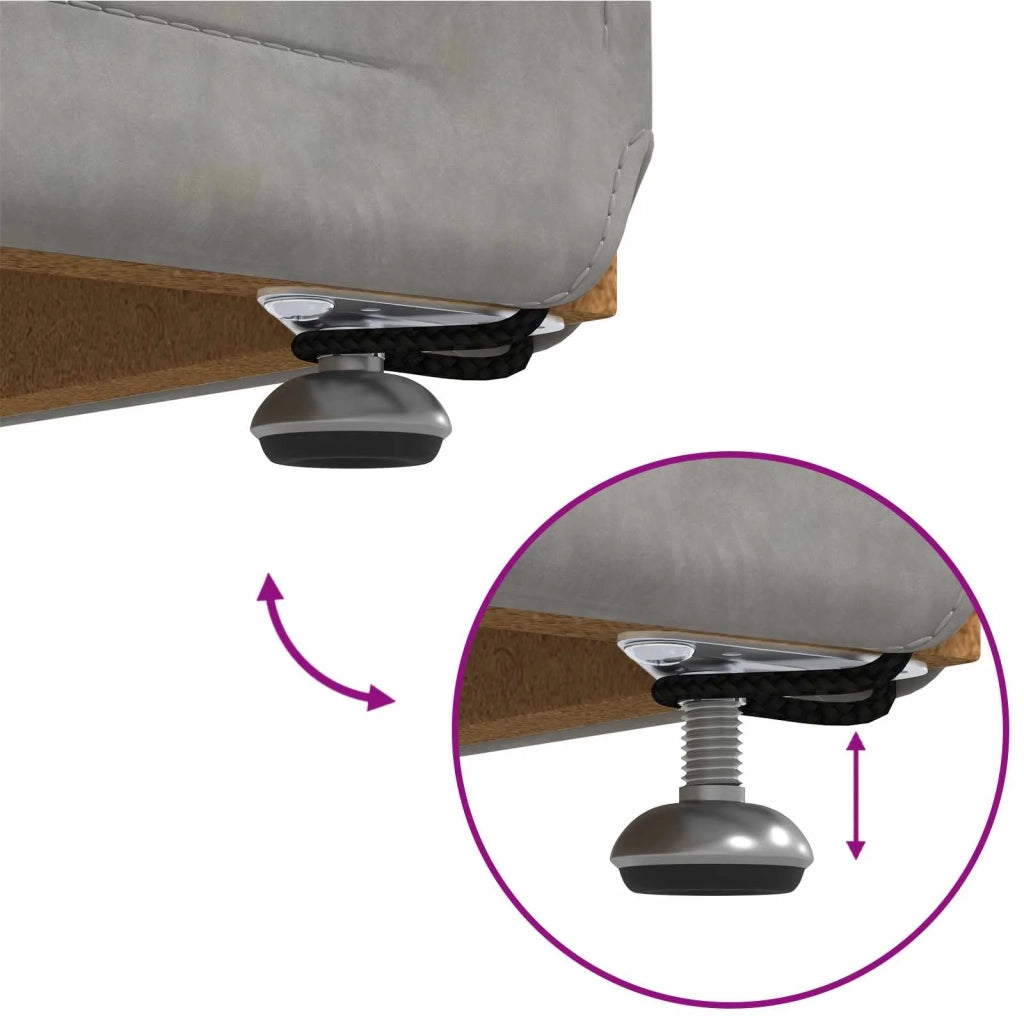 Pouf Grigio chiaro Velluto e Legno Ingegnerizzato 876780